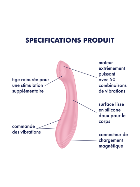 Vibromasseur G spot rose, vibrations fortes G-Force Satisfyer - CC597835