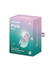 Stimulateur clitoridien par onde de pression sans contact et par vibration USB vert et rose, Pixie Dust Satisfyer - CC597837