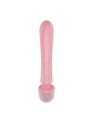 2 en 1 Vibromasseur rabbit et wand rose USB Triple Lover Satisfyer - CC597843