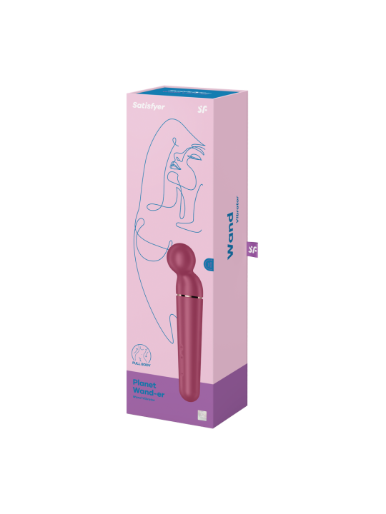 Vibromasseur wand rouge USB 60 vibrations Planet Wand-er Satisfyer - CC597844