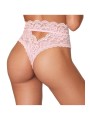 String dentelle taille haute rose - DG1477PNK