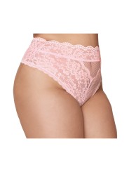 String grande taille dentelle taille haute rose - DG1477XPNK