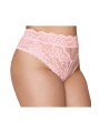 String grande taille dentelle taille haute rose - DG1477XPNK