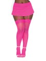 Bas nylon rose néon coutures grande taille pour jarretelles - DG0007XHPK