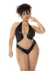 Bodystring, grande taille, effet cuir en résille transparente sexy pas cher