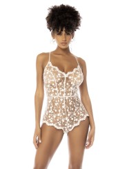 Body dentelle blanche style barbotteuse sexy de Mapalé lingerie pas cher