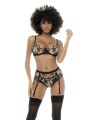 Soutien-gorge à armatures sexy avec porte-jarretelles et culotte pas cher