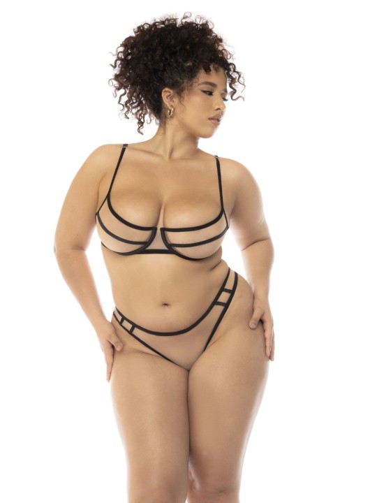 Soutien-gorge à armatures avec serre taille et string, grande taille, sexy.