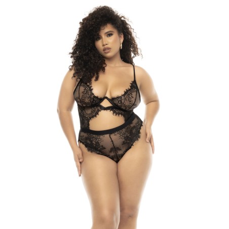 Body en fine dentelle noire de la collection Mapalé lingerie grande taille.