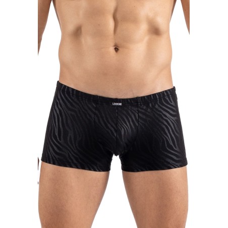 Boxer nuance de noir brillant aux reflets zébré de la collection sous-vêtement homme