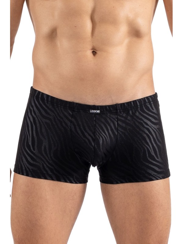 Boxer nuance de noir brillant aux reflets zébré de la collection sous-vêtement homme