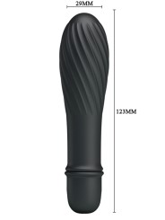 Mini Vibromasseur noir 12 cm avec 10 modes de vibrations pas cher.