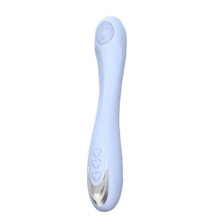 Vibromasseur turquoise en silicone, doté de 10 modes de vibration pas cher