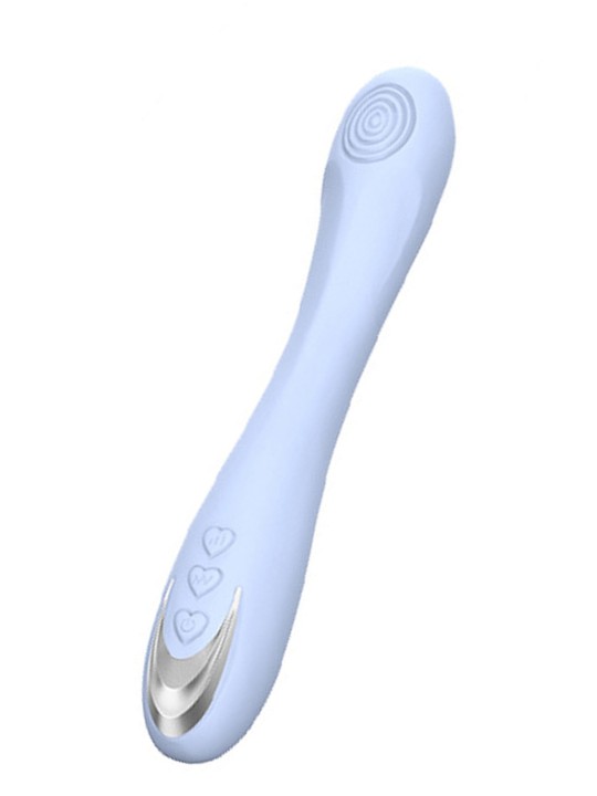 Vibromasseur turquoise en silicone, doté de 10 modes de vibration pas cher