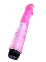 Vibromasseur 20 cm Jelly rose avec molette la vitesse de vibrations