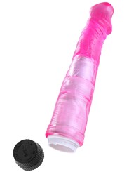 Vibromasseur 20 cm Jelly rose avec molette la vitesse de vibrations