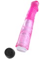 Vibromasseur 20 cm Jelly rose avec molette la vitesse de vibrations