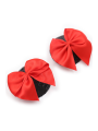 cache mamelon et nipple noir, forme ronde  avec noeud papillon satin rouge