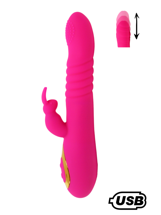 Vibromasseur Rabbit avec va et vient, TWIST 2 rose de Cœur Ardent pas cher