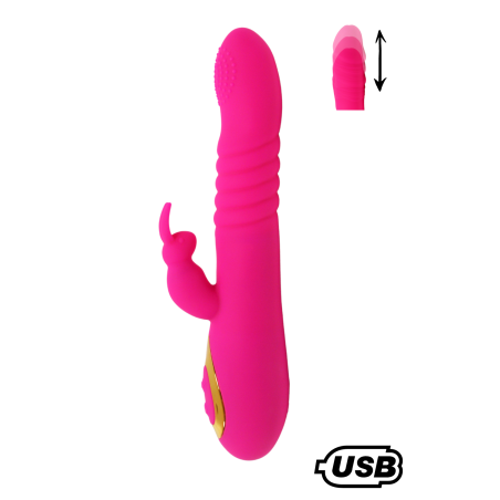 Vibromasseur Rabbit avec va et vient, TWIST 2 rose de Cœur Ardent pas cher