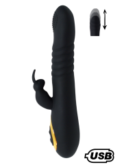 Vibromasseur Rabbit avec va et vient, TWIST 2 noir de Cœur Ardent pas cher