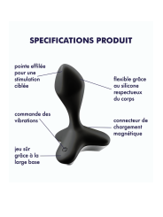 Vibromasseur anal USB noir Game Changer pas cher et efficace.