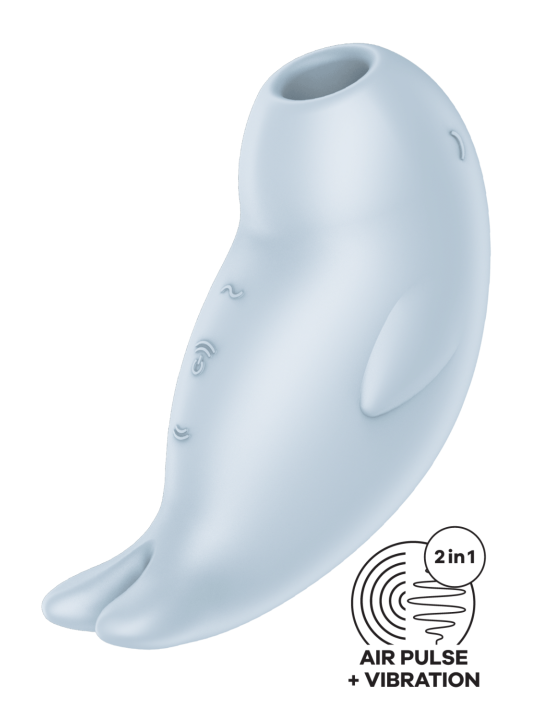 Stimulateur de clitoris vibration et air pulsé USB bleu Seal You pas cher