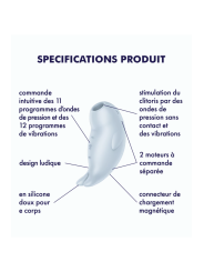 Stimulateur de clitoris vibration et air pulsé USB bleu Seal You pas cher