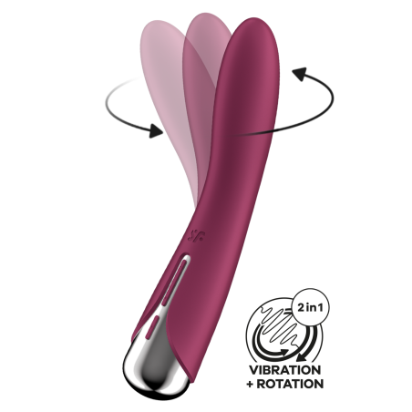 Vibromasseur USB tête rotative point G rouge Spinning Vibe 1 pas cher.