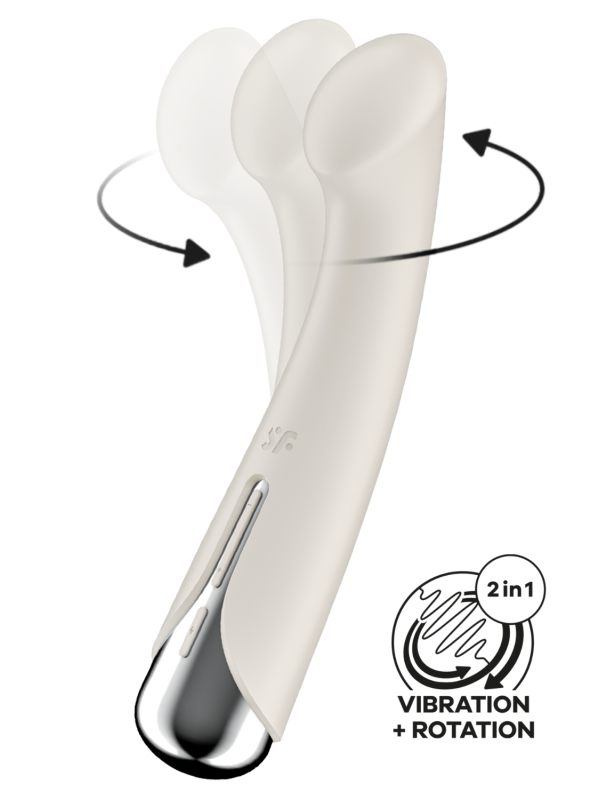 Vibromasseur point G tête rotative blanc USB Spinning g-spot 1 pas cher