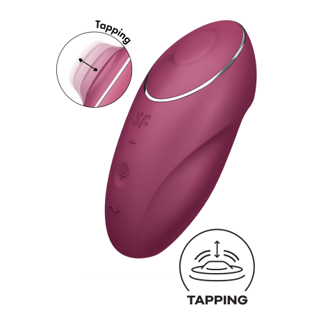 Vibromasseur à poser, stimulateur clitoridien rouge Tap & Climax 1 pas cher