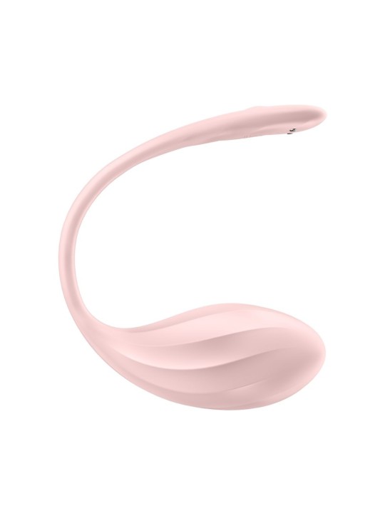 Oeuf vibrant portable télécommandé rose Ribbed Petal - Satisfyer