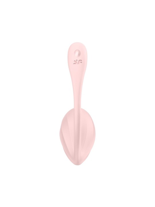 Oeuf vibrant portable télécommandé rose Ribbed Petal - Satisfyer