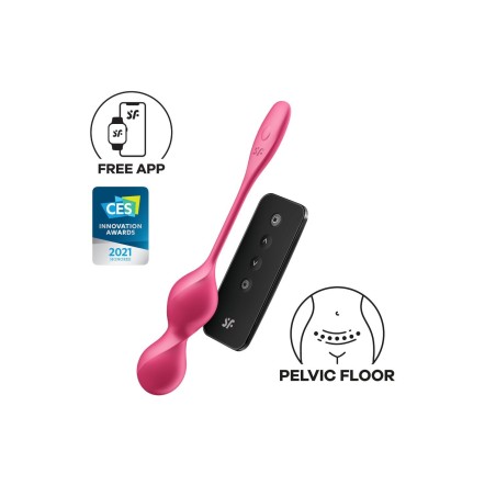 Boules de Geisha vibrantes télécommandées fushia Love Birds 2 - Satisfyer