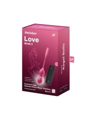 Boules de Geisha vibrantes télécommandées fushia Love Birds 2 - Satisfyer