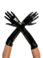 Gants en vinyle noir - MAL125GLBK