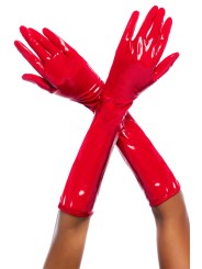 Gants en vinyle rouge - MAL125GLRD