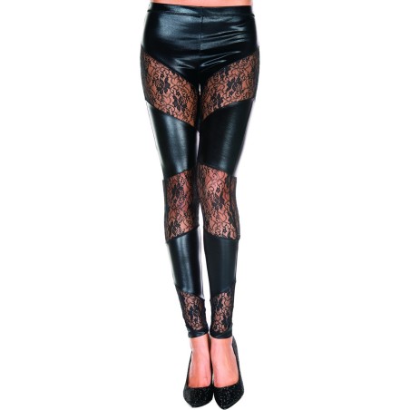 Fournisseur dropshipping : legging wetlook noir et dentelle