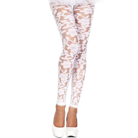 Grossiste mode : legging blanc fleuri