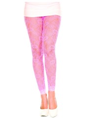 Grossiste fashion Collant legging dentelle rose