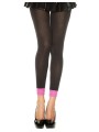 Grossiste lingerie : collant legging noir dentelle rose