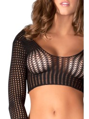 Grossiste lingerie dropshipping : ensemble top noir et mini-jupe