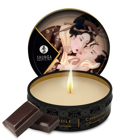 Fournisseur Shunga : mini bougie massage chocolat