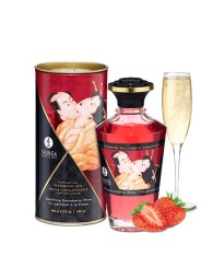 Fournisseur huile fraise de massage chauffante comestible Shunga