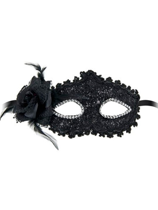 Grossiste dropshipping : masque brillant fleur noire