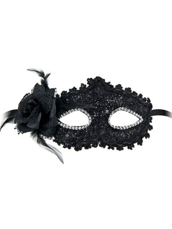 Grossiste dropshipping : masque brillant fleur noire