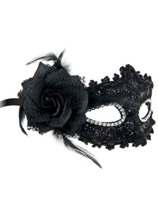 Grossiste dropshipping : masque brillant fleur noire