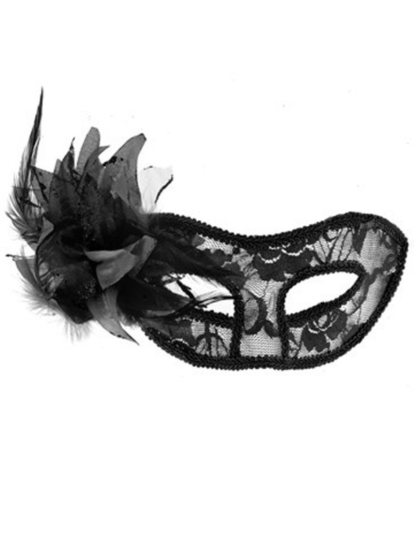 Grossiste dropshipping : masque transparent fleur noire