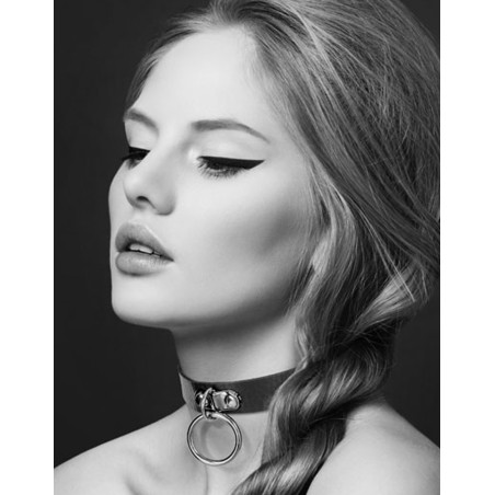 Grossiste Bijoux Pour Toi : collier cuir noir anneau métal