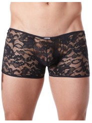 Grossiste lingerie homme : boxer noir dentelle